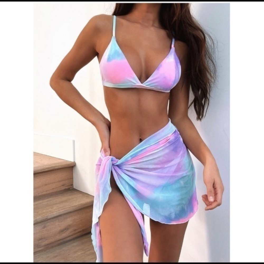 Tie dye bikini 3 piece set